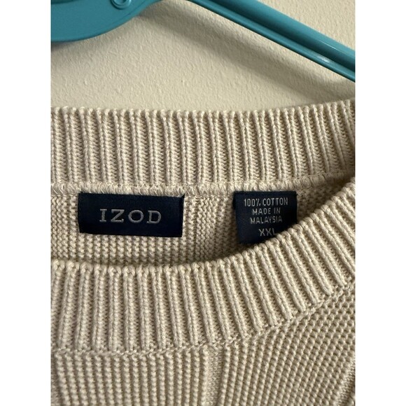 Vintage Men's Beige‎ Izod Pullover Crew Neck Sweater XL - Picture 3 of 8